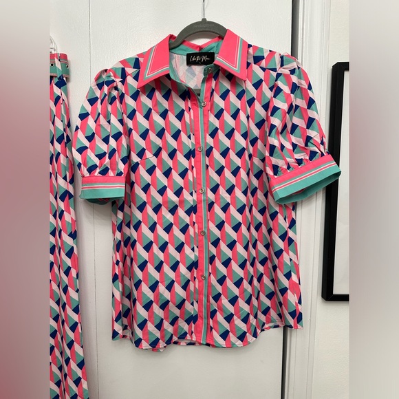 Fund colorful 2 Piece Pants and Button Down Shirt - Picture 6 of 8